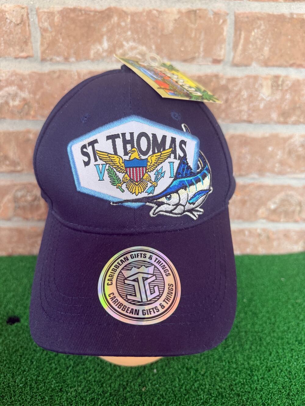 NWT St Thomas US Virgin Islands Hat Navy Blue Marlin Souvenir Baseball Cap New